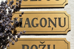 Gravēta plastikāta plāksne durvīm.  Zeltīta.