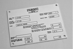 Alumīnija datu plāksne.