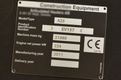 ALUMĪNIJA TEHNISKO DATU PLĀKSNE MARĶĒTA, DATI GRAVĒTI