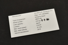 ALUMĪNIJA DATU PLĀKSNE AR MARĶĒTU INFORMĀCIJU