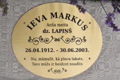 OVĀLAS FORMAS GRAVĒTA MISIŅA PLĀKSNE