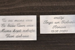 Gravējums nerūsējošā tēraudā.