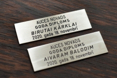 Gravējums nerūsējošā tēraudā.
