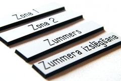 ABS dažādās krāsās, marķējumi vadības panelim