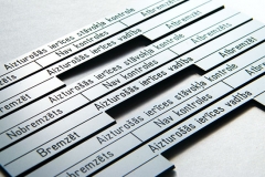 ABS dažādās krāsās, marķējumi vadības panelim