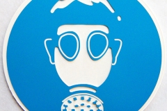 Brīdinājuma zīme -Jālieto respirators