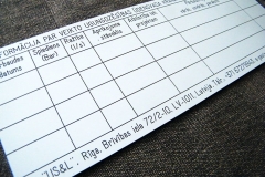 Informatīvā plāksne Pārbaudes tabele