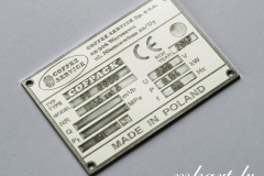 Tehnisko datu plāksne - gravēts alumīnijs