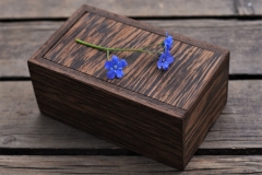 Kastīte no venges koka bez apstrādes.